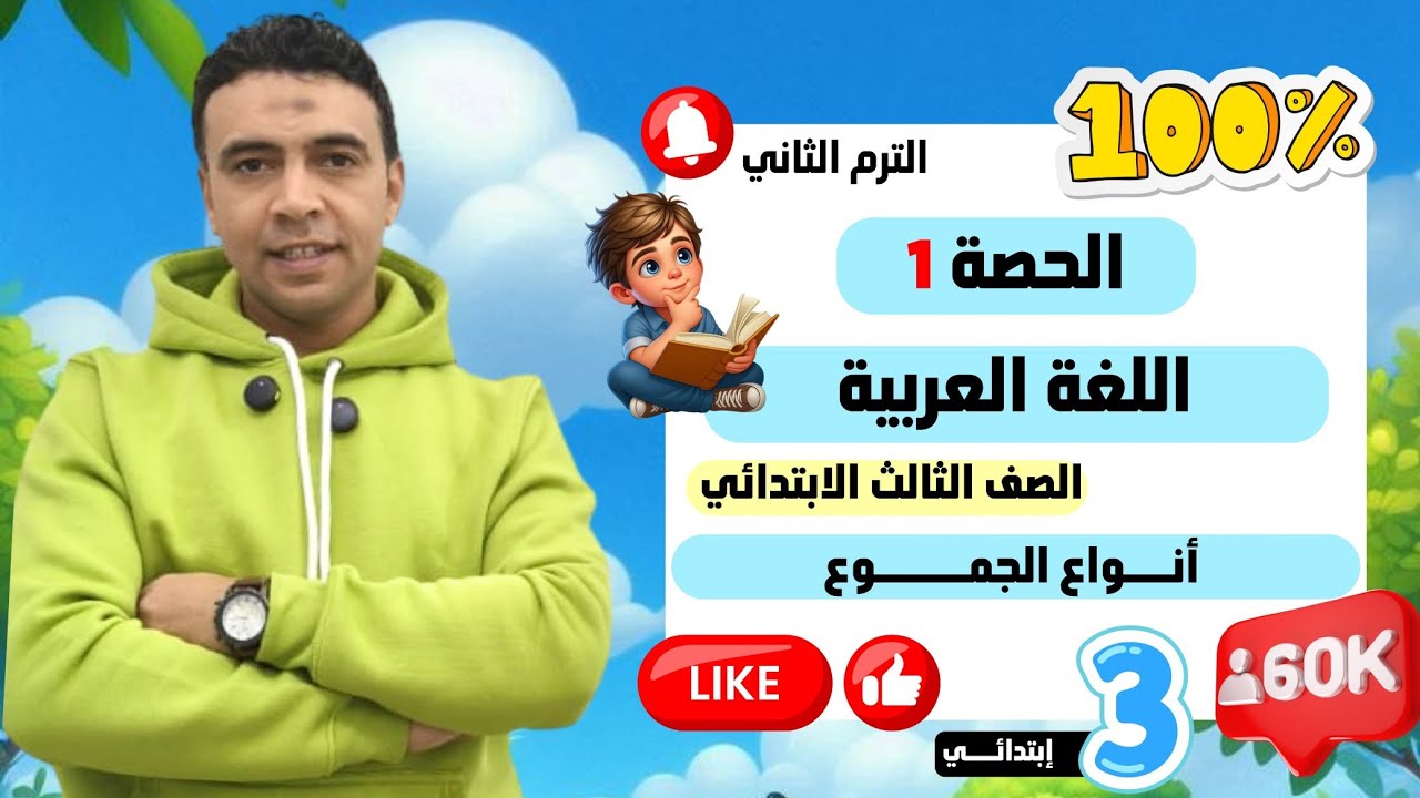 الحصة الأولى القواعد النحوية أنواع الجموع |اللغة العربية | الصف الثالث الابتدائي ترم 2 مستر السقا