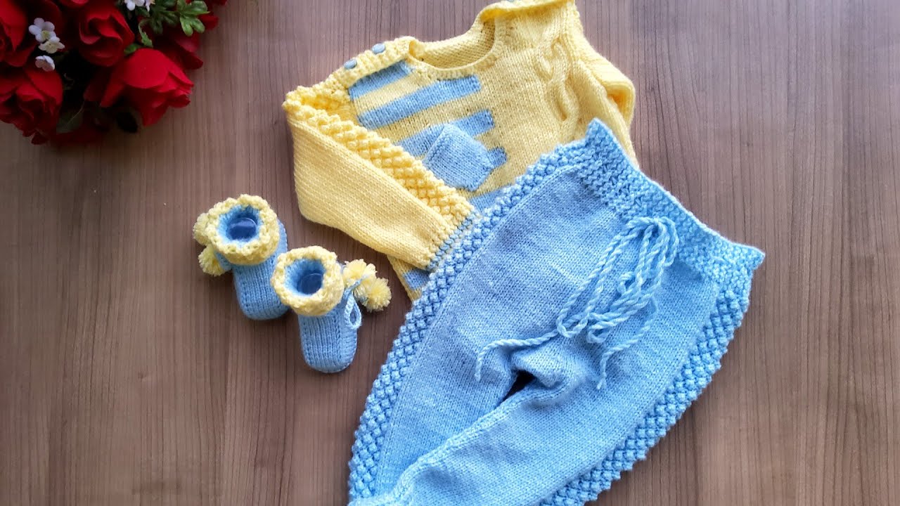 Üç Parçadan Oluşan Nohut ve Burgu Modelli Bebek Takımı (Pantolon)