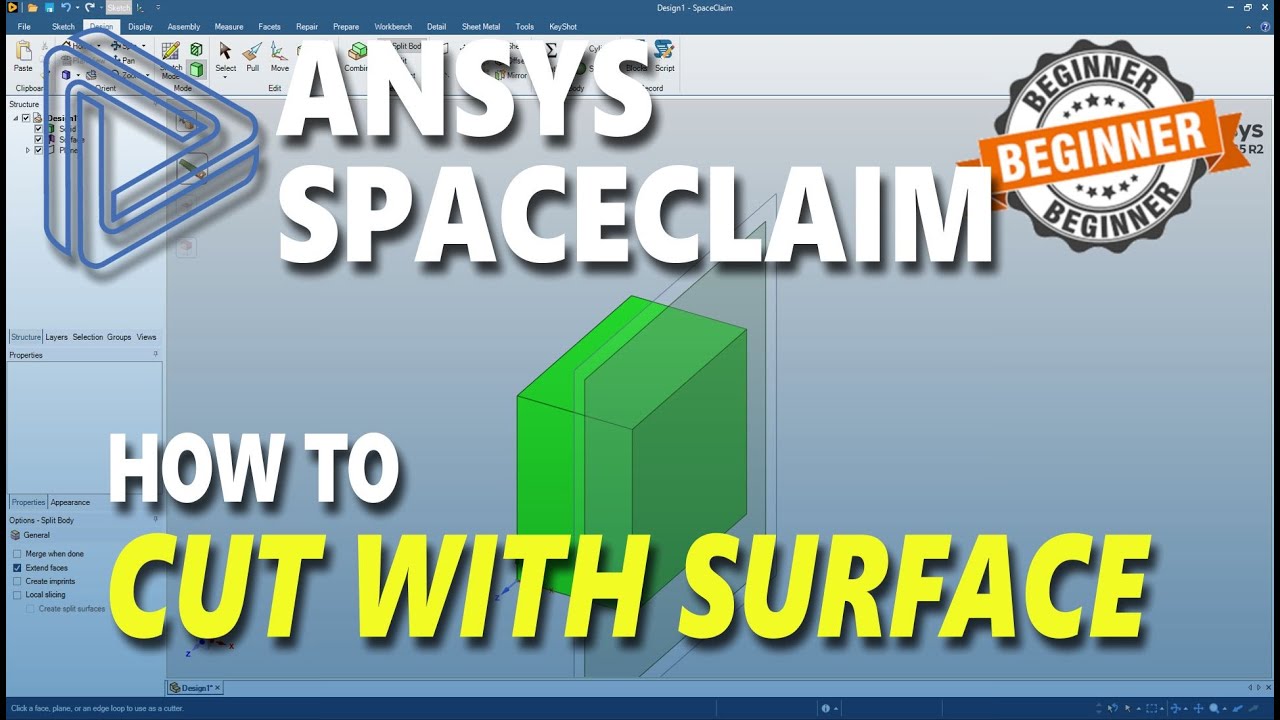 Ansys Spaceclaim How To Cut With Surface