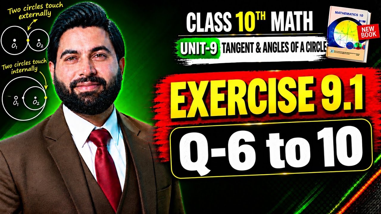 Class 10th Math New Book Ch 9 Exercise 9.1 Question 6 to 10-10th Class Maths Exercise 9.1 Q6 to Q10