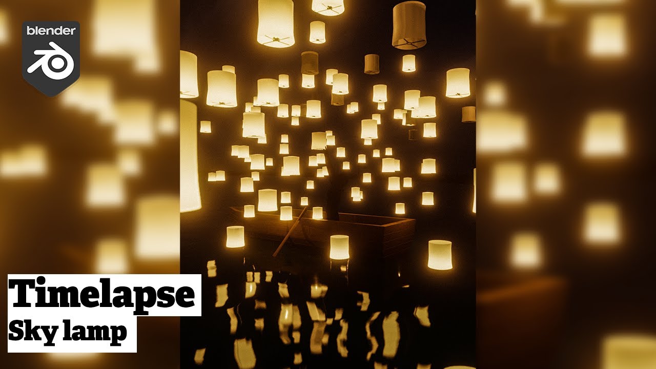 Blender eevee Sky lantern Timelapse