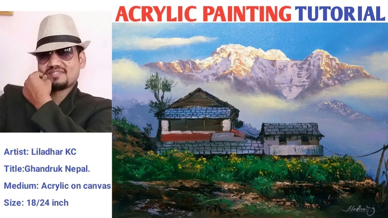 Annapurna mountain/ Ghandruk village sunrising/Artist#LILADHAR KC.