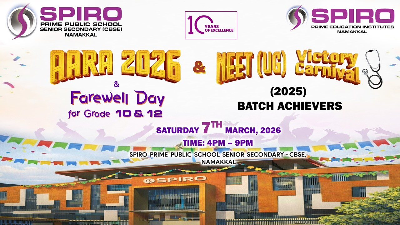 🔴LIVE : Aara 2026 & NEET Victory Carnival Celebration | Spiro Prime Education Institutes Namakkal.!