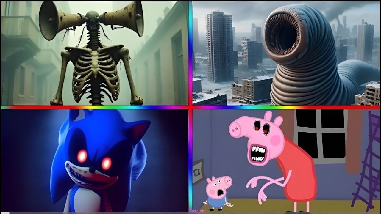 🚀🚀Siren Head 🆚Erosion Worm🆚Sonic .Exe 🆚Peppa Pig.ExE 🎶🎶Tiles Hop
