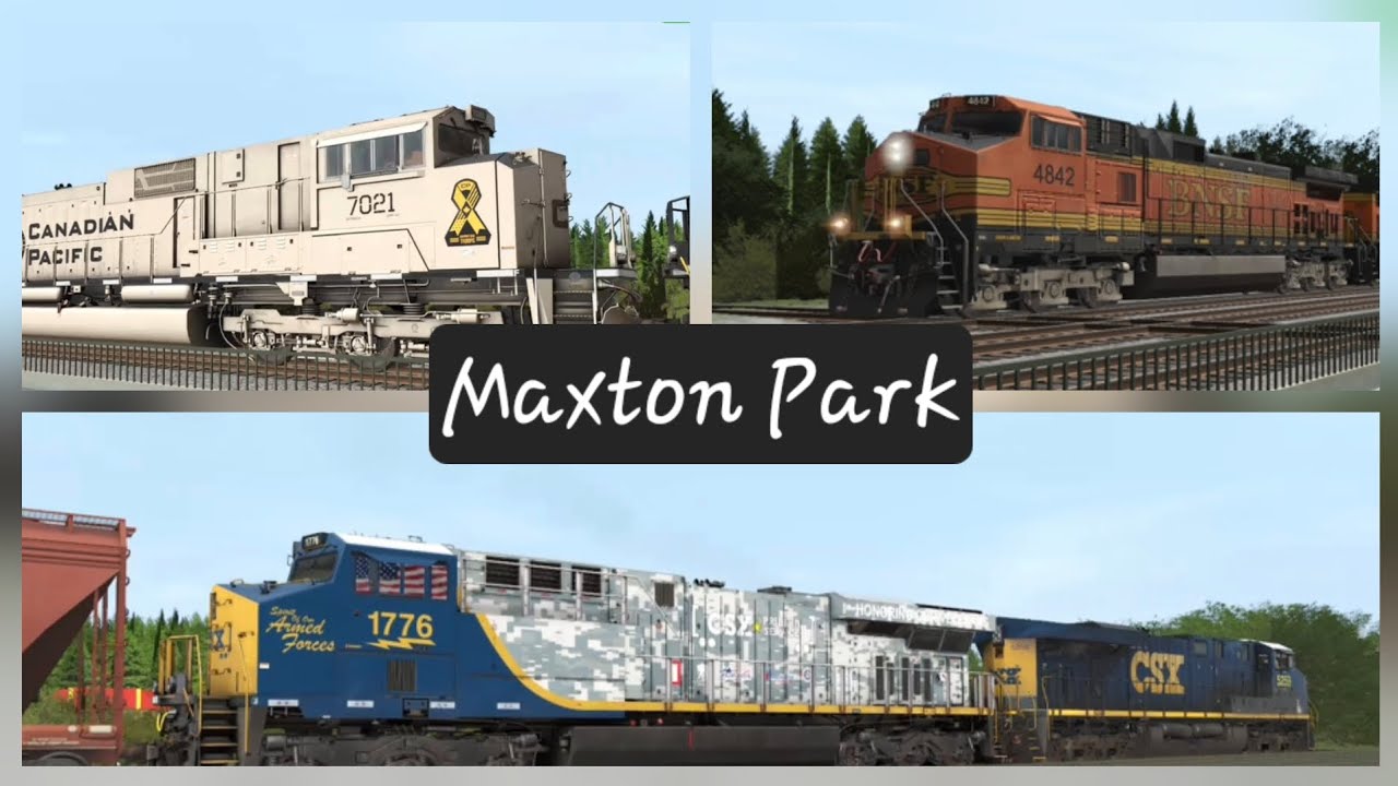 Trains through Maxton park diamonds (CP7021, CSX1776, H2 leaders + more) 