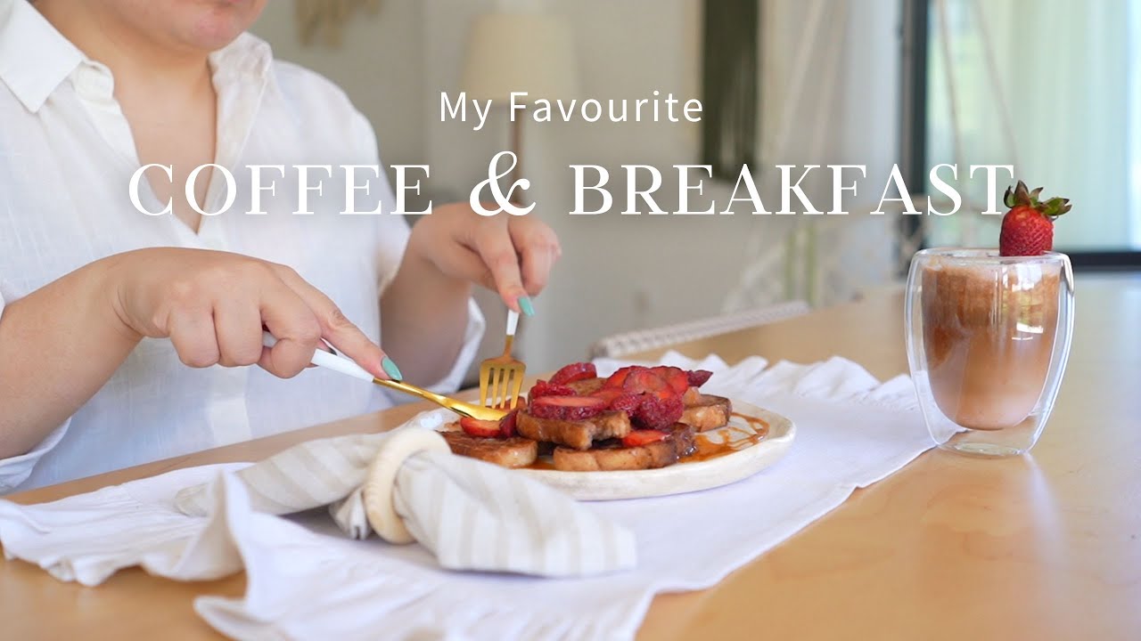 My favorite coffee and breakfast for summer | seasonal eating | silent vlog | home cafe
