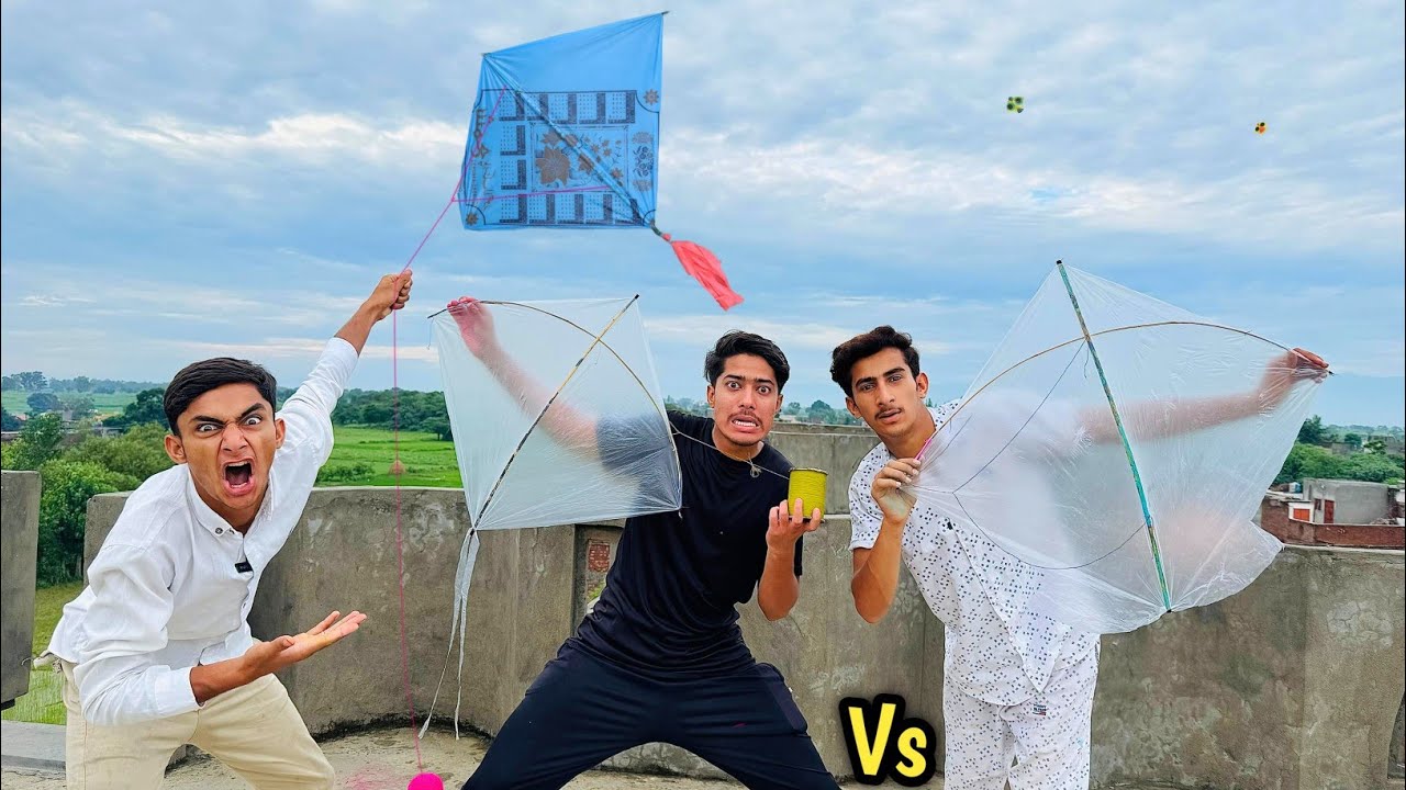 PlasticBag Kite Flying & Havey Rain | Kite