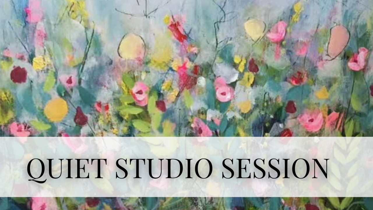 Silent Intuitive Abstract Floral Meadow Painting | Acrylic & Collage Process (Studio Sounds)