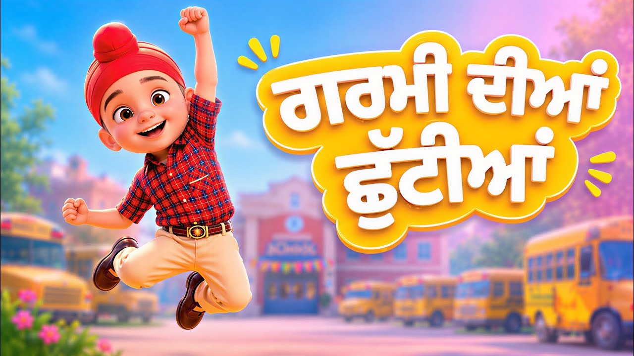 Garmi Diyan Chuttiyan! ☀️ Summer Vacation 🏖️ | Punjabi Kids Song & Cartoon Video | Kids Rhymes