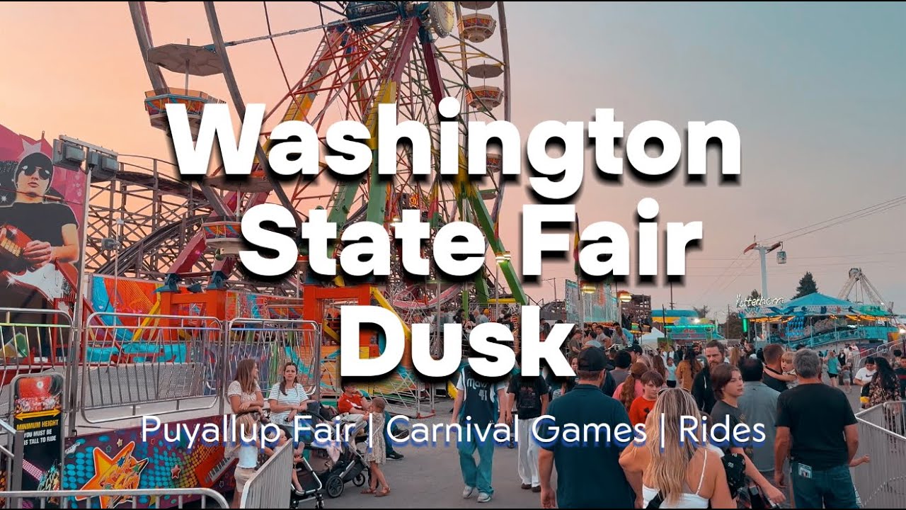 Washington State Fair 2025 Walkthrough | Dusk at the Fairgrounds #statefair #puyallup #4k #seattle