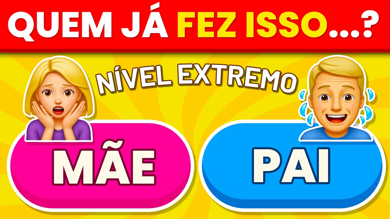 Quem É Mais Provável De...? 👩‍👧‍👦 Mãe vs Pai | Nível EXTREMO 😱🔥 Capitão Quiz