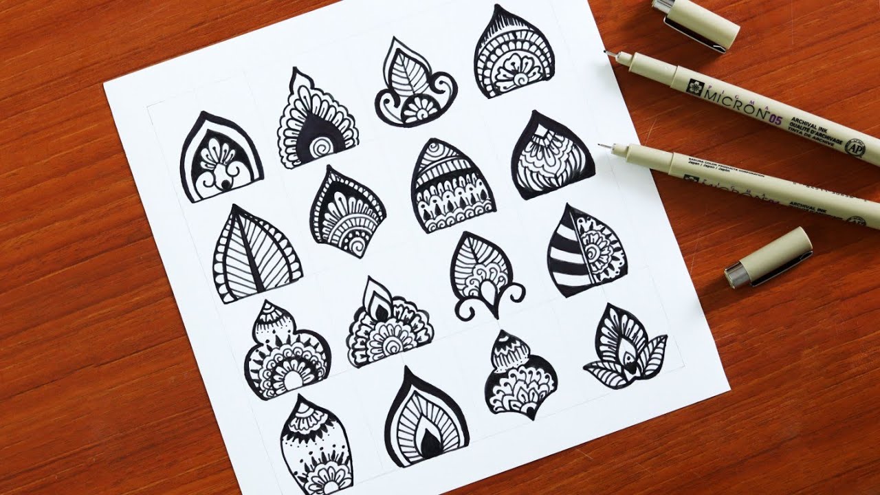 16 Easy Mandala petal designs | Mandala Tutorial