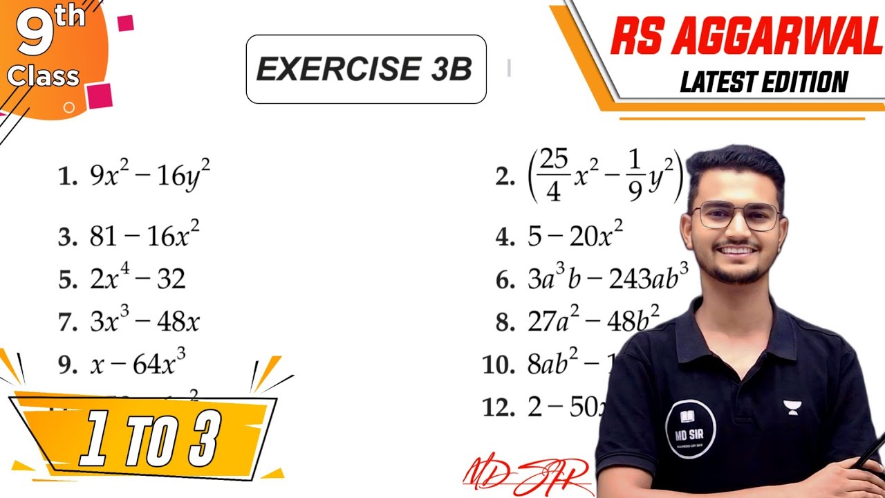 Rs Aggarwal Class 9 | Exercise 3B Q. 1-3 | Chapter 3 Factorisation of Polynomials | Md Sir Class 9