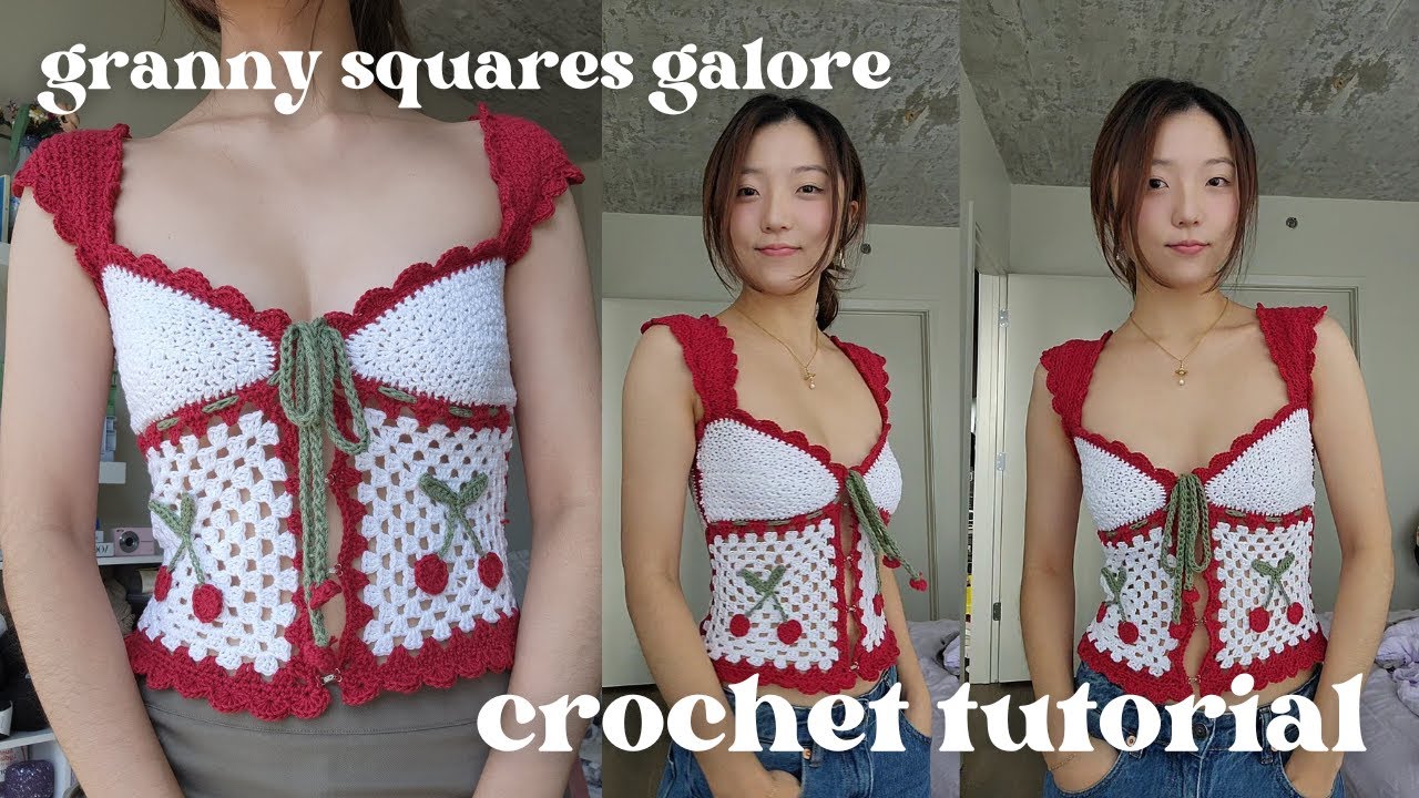 fruit/ cherry granny square top | Granny Squares Galore (part. 1)