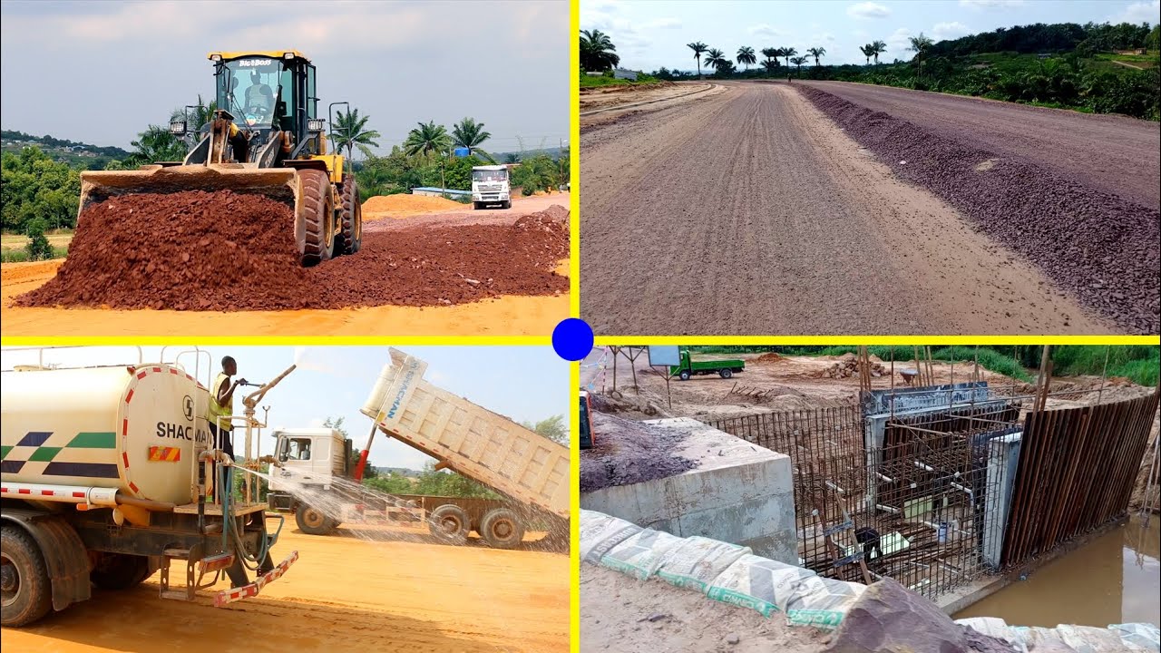 KINSHASA : ROCADE SUD-EST / NDJILI BRASSERIE. CONSTRUCTION DES PONTS, DALOTS ET CHAUSSÉES EN COURS