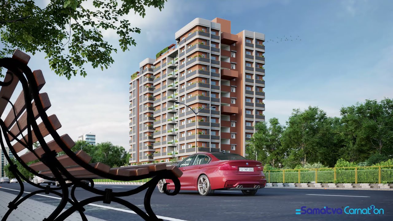 SAMATVA CARNATION - 3D Walkthrough of 3 & 2 BHK-V Living and Showrooms @New Science City, Ahmedabad