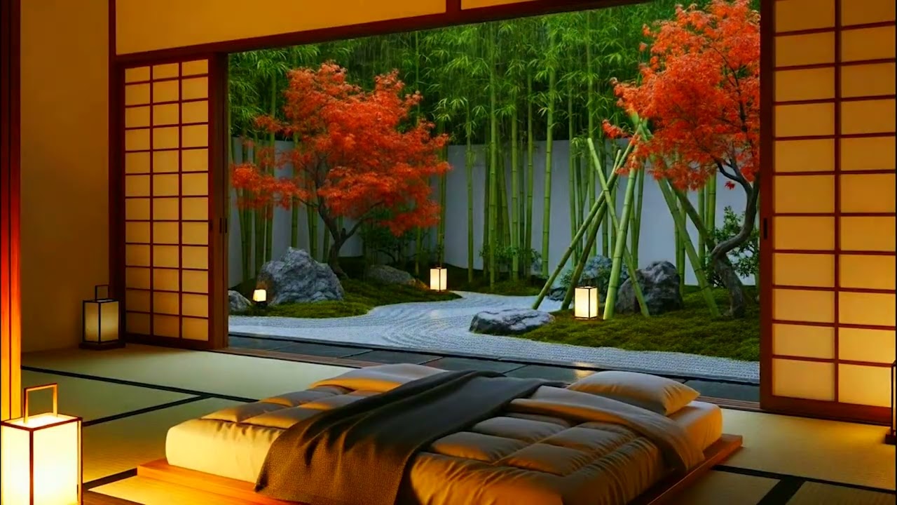 Soothing Rain for Boost Your Focus & Peaceful Ambience | Japanese Bedroom
