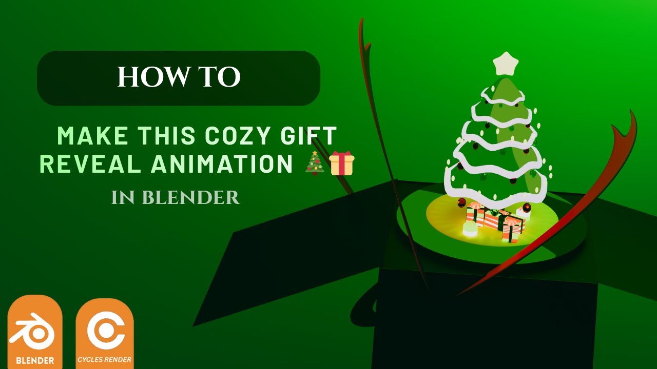 Cozy Gift Reveal Animation in Blender  Christmas Tree & Presents Scene Tutorial