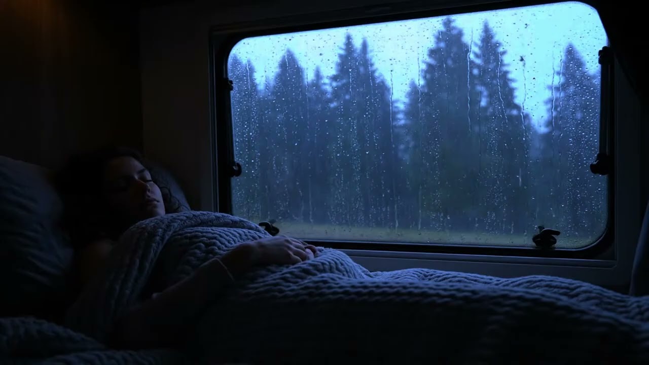 Relaxing Rain on Window for Sleeping Comfortably