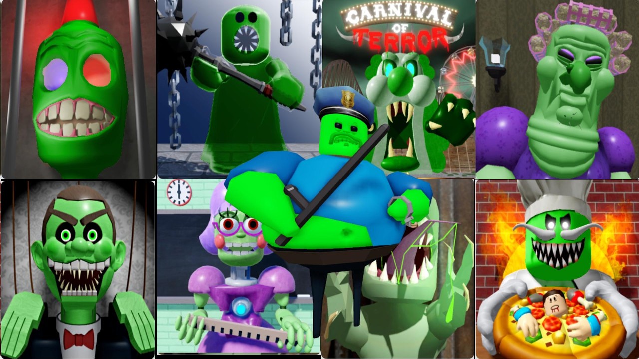 Zombie FASTEST God Mode and Speed Coil runs in Scary Obby #roblox from Barry, Papa, School, Gran