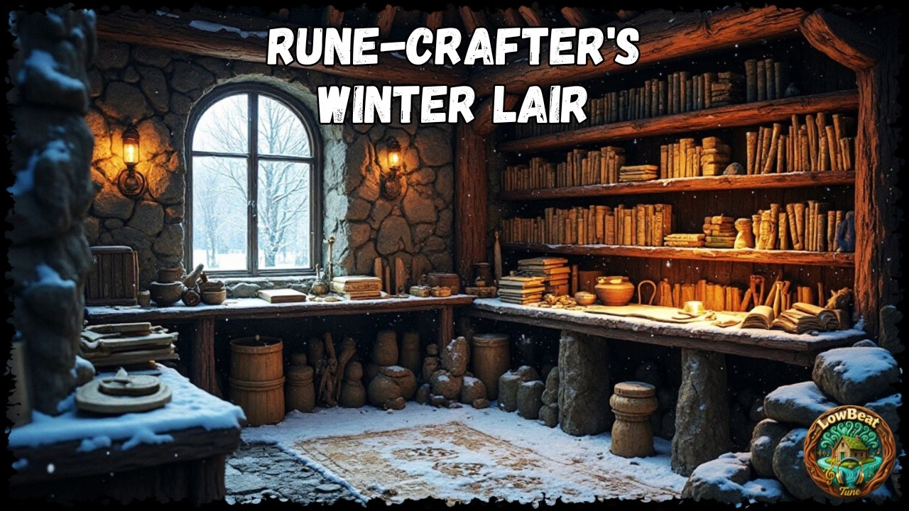 Viking Rune-Crafter's Winter Lair 📜❄️ | Ancient Nordic Music for Deep Focus & Study | LowBeat Tune 🍁