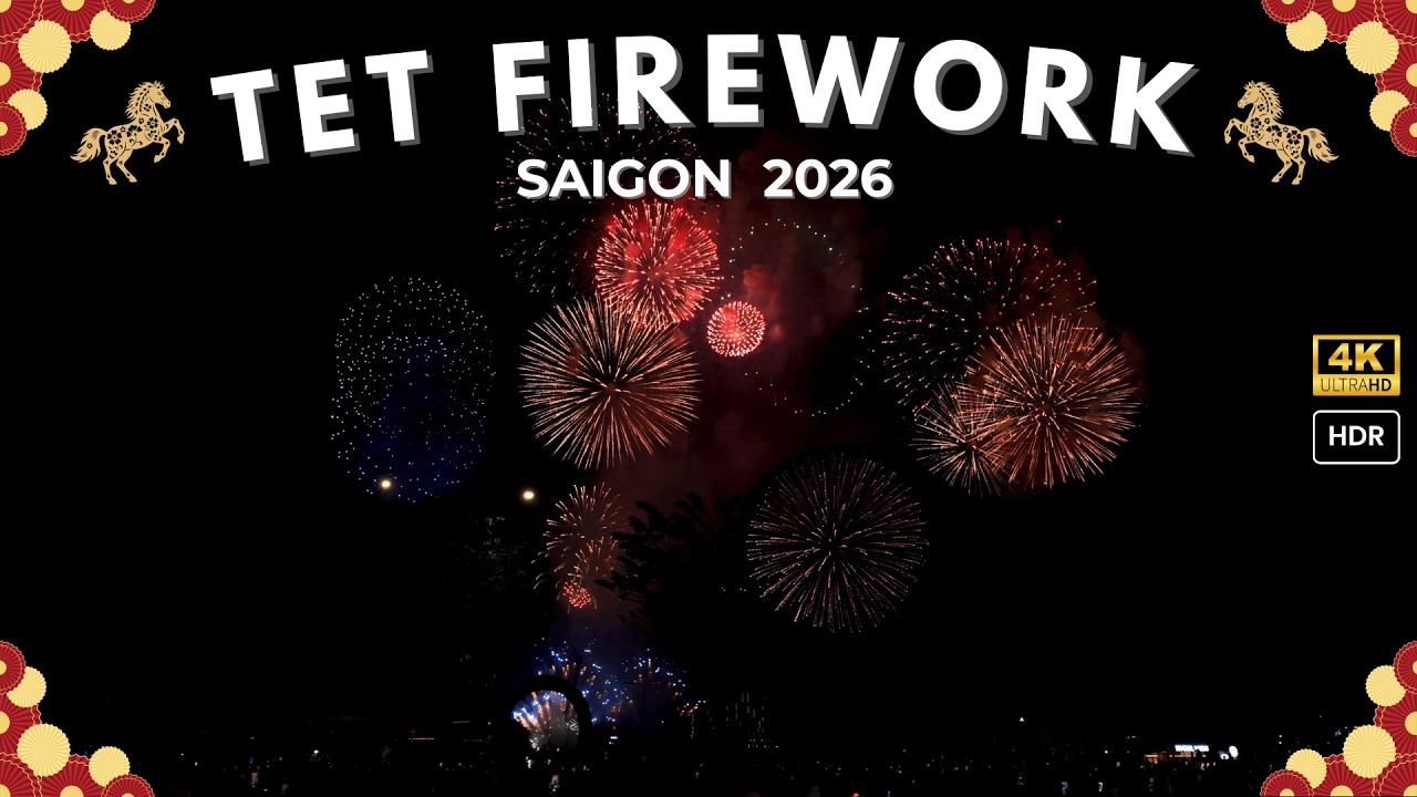 TRỌN BỘ PHÁO HOA TẾT 2026: Phố Đi Bộ Nguyễn Huệ Siêu Đẹp [4K HDR] Full Fireworks