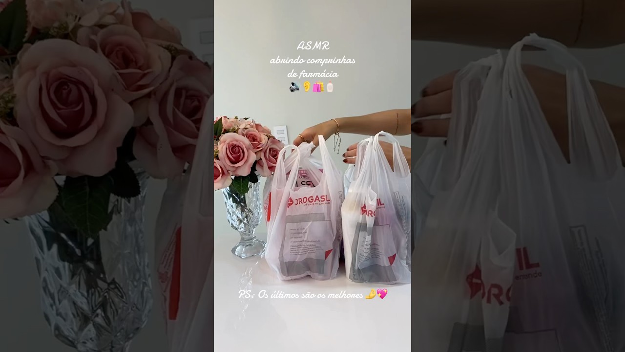 ASMR abrindo comprinhas de farm&aacute;cia 🔊👂🛍️🧴💖🤌