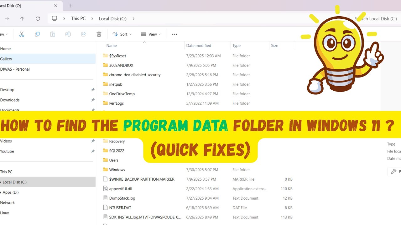Как найти папку ProgramData в Windows 11? (Быстрые решения)