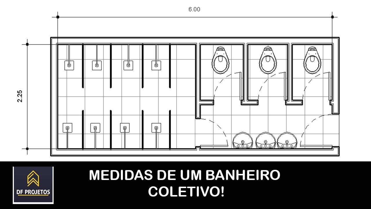 Medidas de um banheiro publico