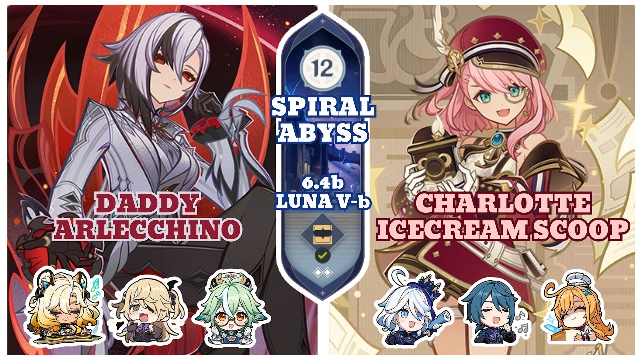 Spiral Abyss 6.4b Luna IV-b | Arlecchino Overloaded & Charlotte Freeze | Genshin Impact
