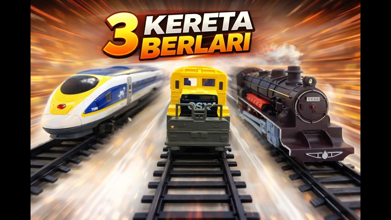 Tiga Kereta berbeda melaju bersama | ASMR Kereta Diesel OSX, Kereta Cepat, dan kereta Klasik