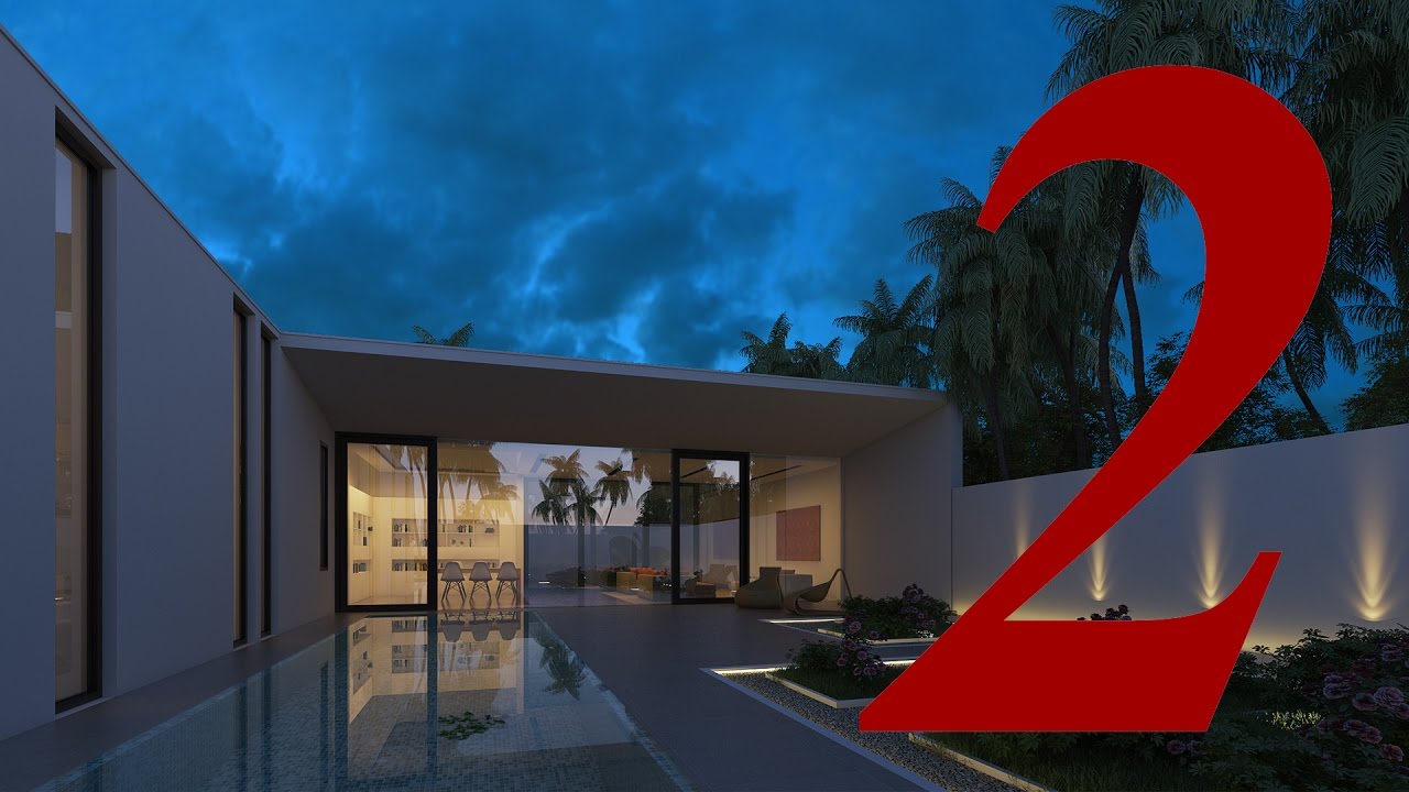 [ Vray for Sketchup ] Making of night view Exterior Part 2 Edit Photoshop