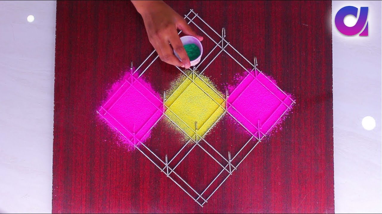 Very easy Unique Rangoli Design using kitchen utensil, and tea cups | Artkala 315