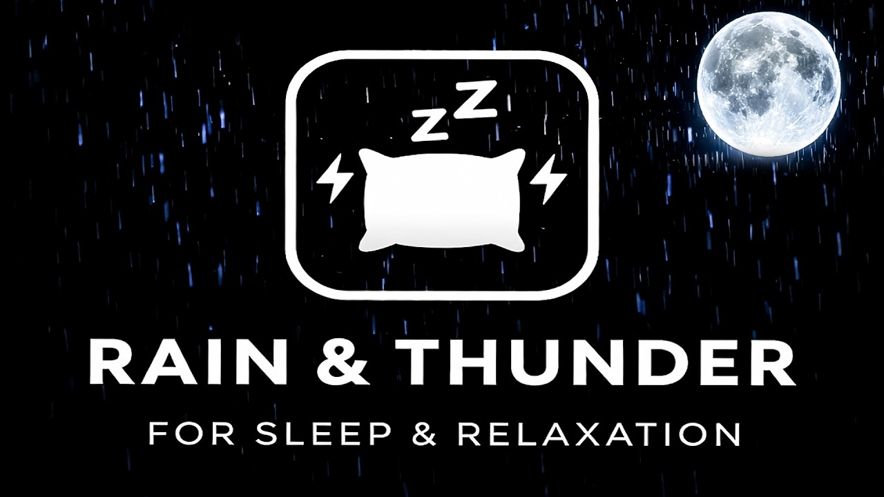 Rain Sounds For Sleeping: Black Screen for Deep Sleep & Relaxation - Rain And Thunder Sound At Night