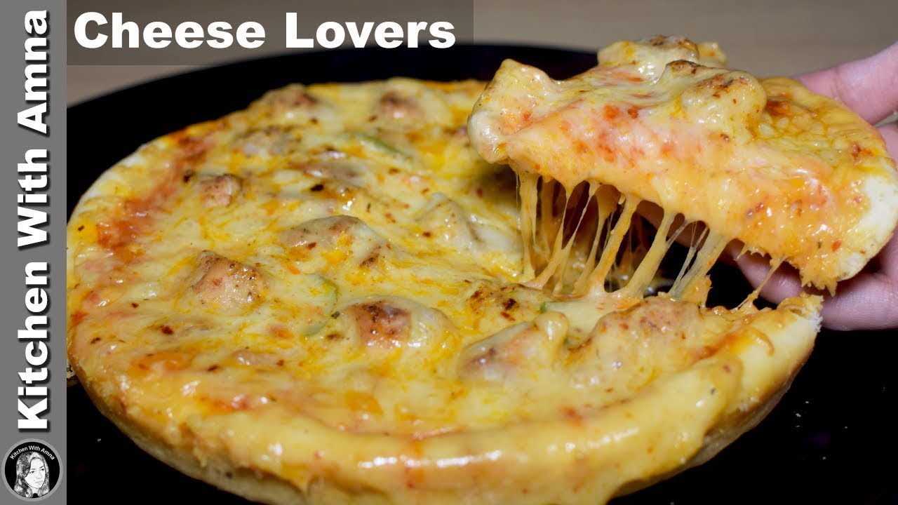 Chicken Cheese Lovers Pizza Without Oven - New Pizza Recipes - Kitchen With Amna