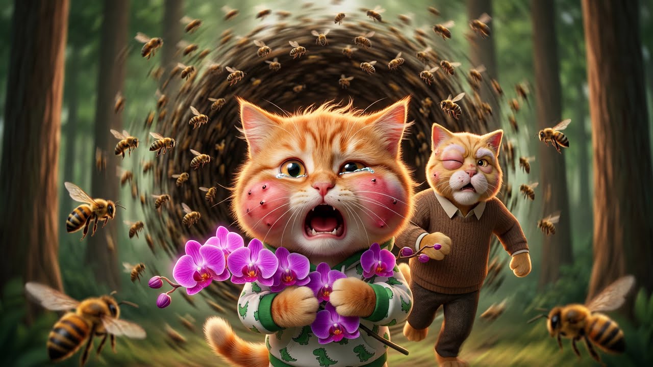 We Got Attacked by Bees While Preparing a March 8 Surprise… 🐝💜 | MamaCat & BabyKitty