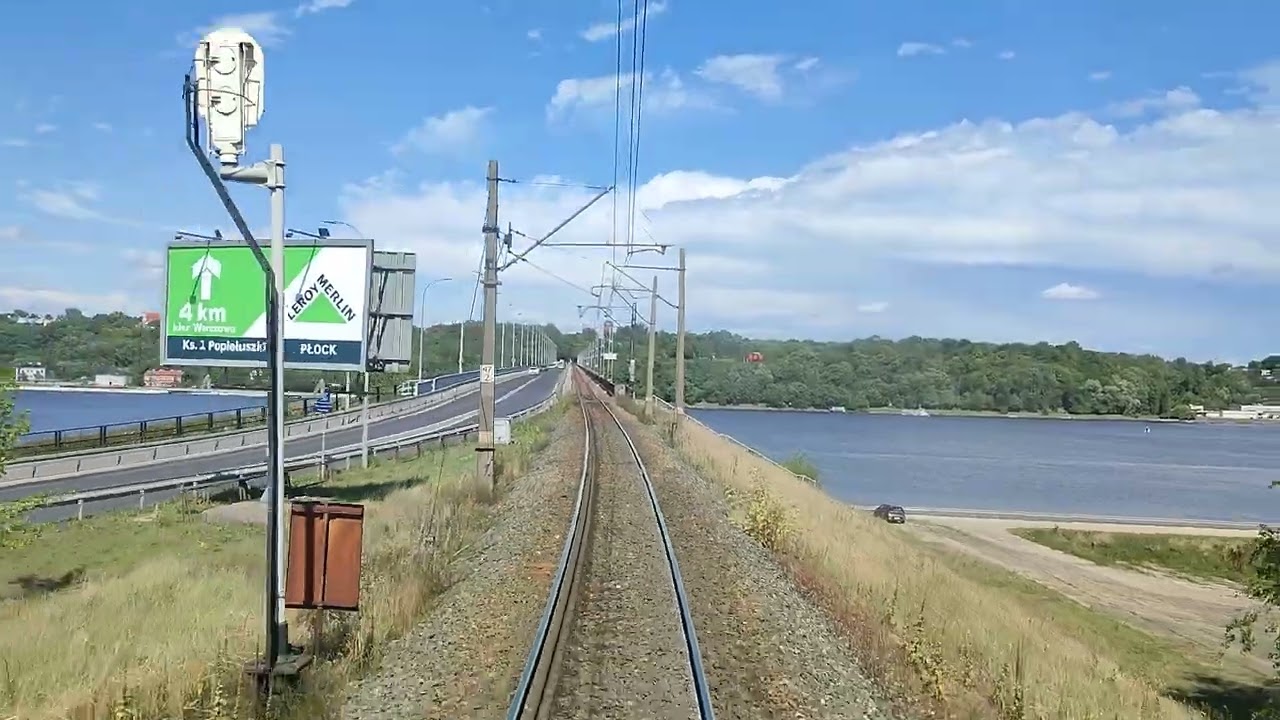 [Rearview] Trasa Płock - Gostynin nagrana z końca składu pociągu TLK 54102 