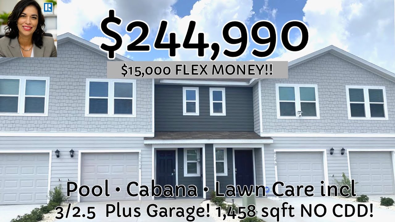 $244,990 READY! New Construction Townhome Ocala FL 3/2.5 1458sqft Marion The Towns at Laurel Commons