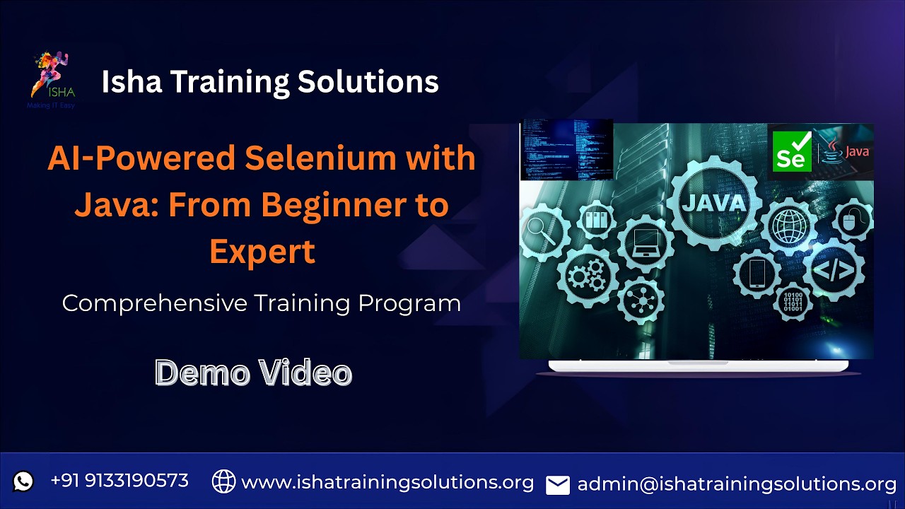 Selenium with java Demo On 10th Feb 2026.Pls contact or WhatsApp us on +91-9133190573 to enroll.