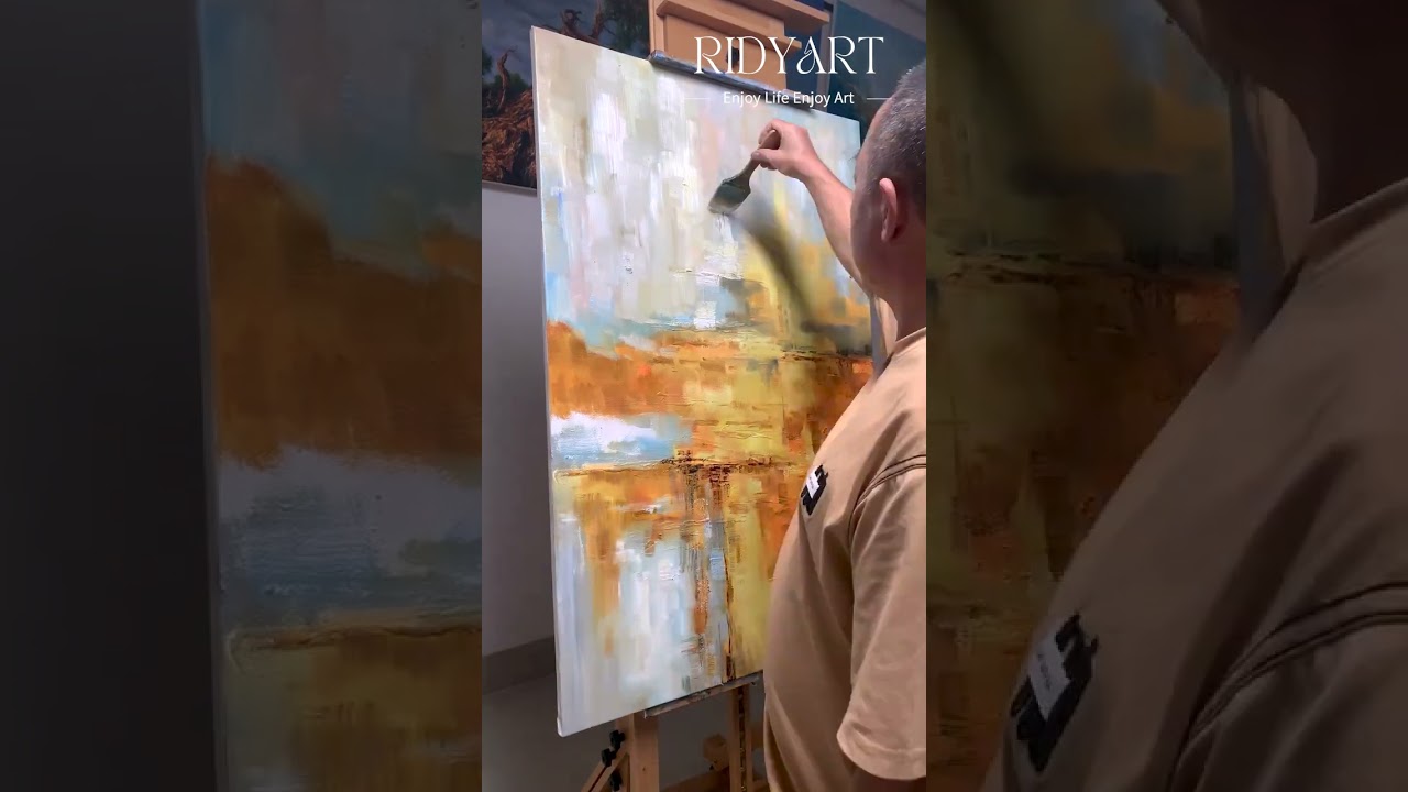 Orange & Brown Abstract Painting | Minimalist 3D Texture Wall Art