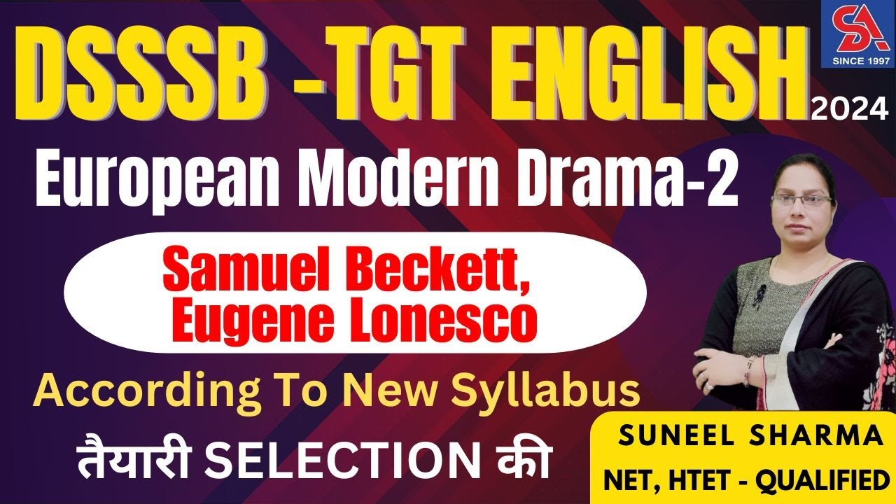 DSSSB TGT ENGLISH -2024 I EUROPEAN MODERN DRAMA-2 I ACCORDING TO NEW SYLLABUS I IMPORTANT MCQS