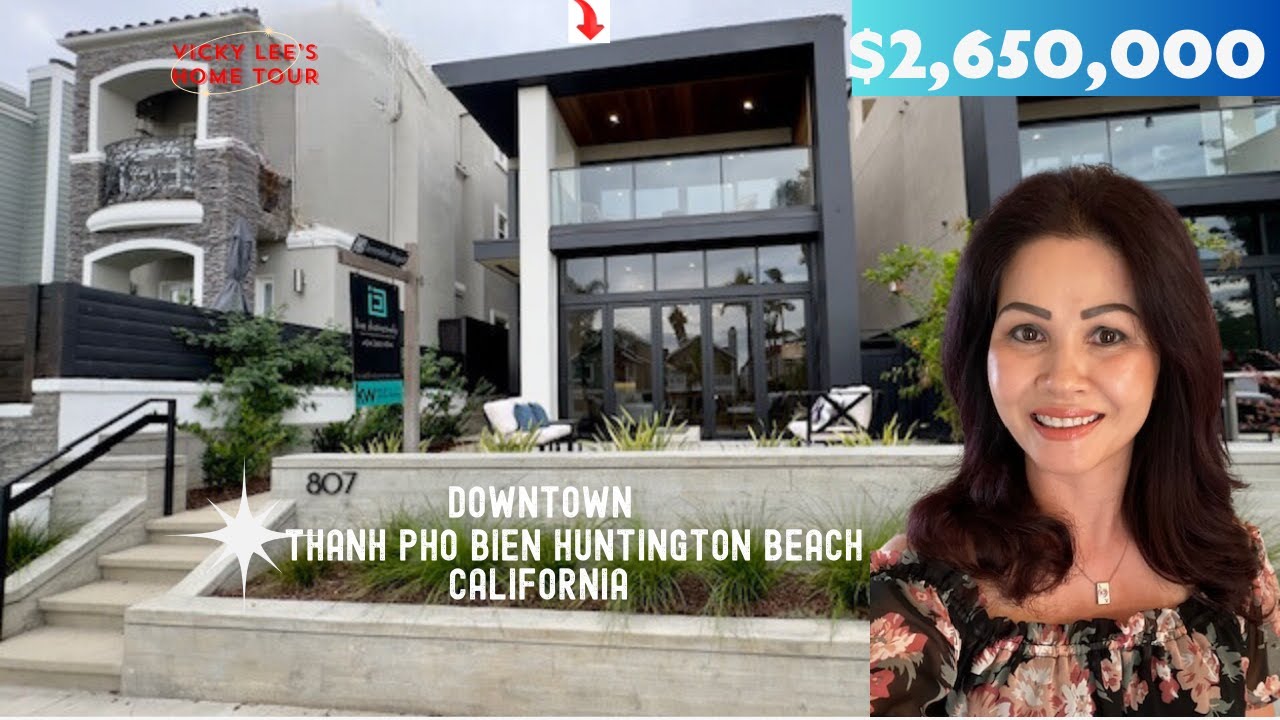 Home Tour| a Luxurious Coastal Living of $2,650,000 Downtown Huntington Beach California Real Estate