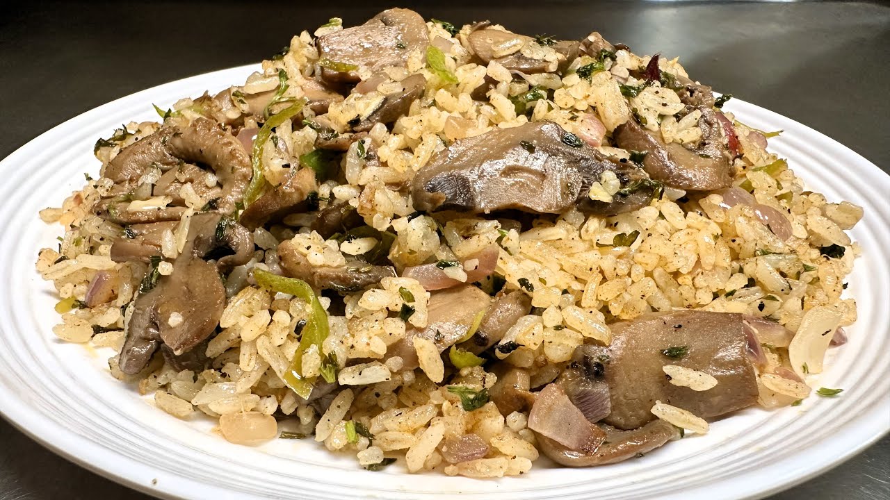 🍄CÓMO HACER UN DELICIOSO ARROZ CON CHAMPIÑONES EN POCOS MINUTOS | RECETA FÁCIL Y SALUDABLE