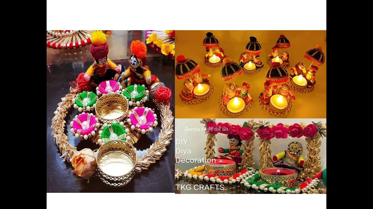3 TYPES DIWALI DECORATION IDEAS DIY DIWALI DIYA DECORATION RAJASTHANI DOLL DIYA MAKING HOME CANDLE