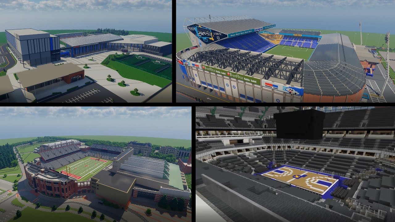 Football, Soccer, Basketball and Hockey Stadiums in Minecraft - Viewers' Builds Part 3