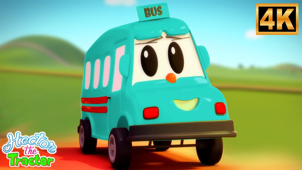 Wheels on the Bus Go Round and Round, Hector the Tractor Baby Songs and Cartoon Videos
