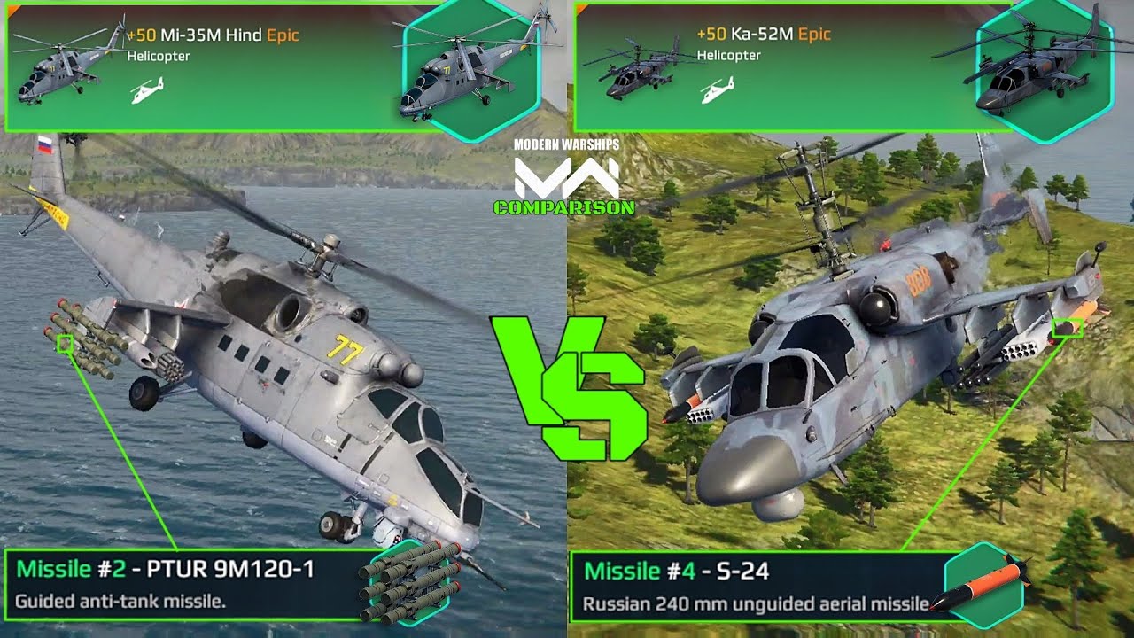 Mi-35M Hind VS Ka-52M | VIP Helicopter Comparison  | Modern Warships
