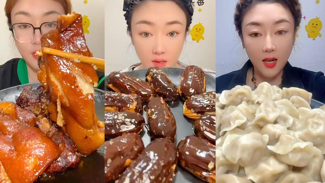 Braised Pork Belly, Chocolate Eclairs, and Dumplings Mukbang