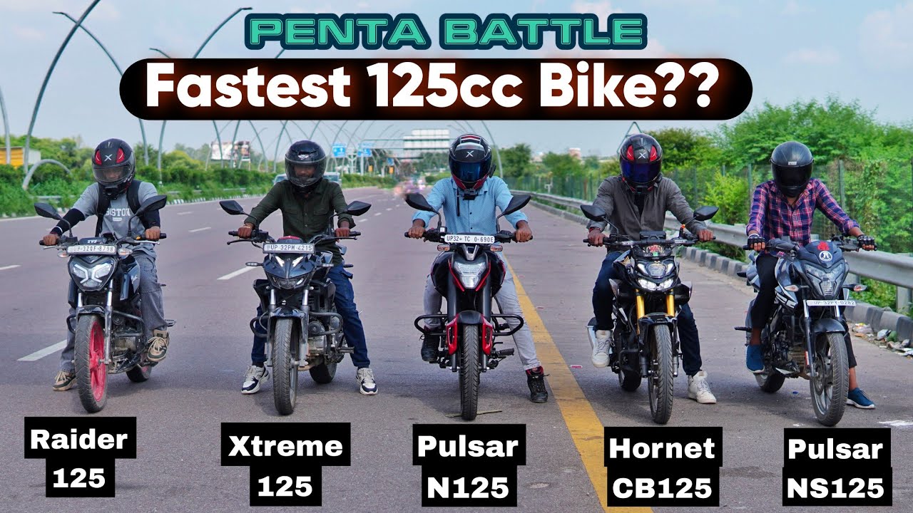 Hornet CB125 Vs Raider 125 Vs Xtreme 125 Vs Pulsar N125 Vs Pulsar NS125 | Penta Battle🚀
