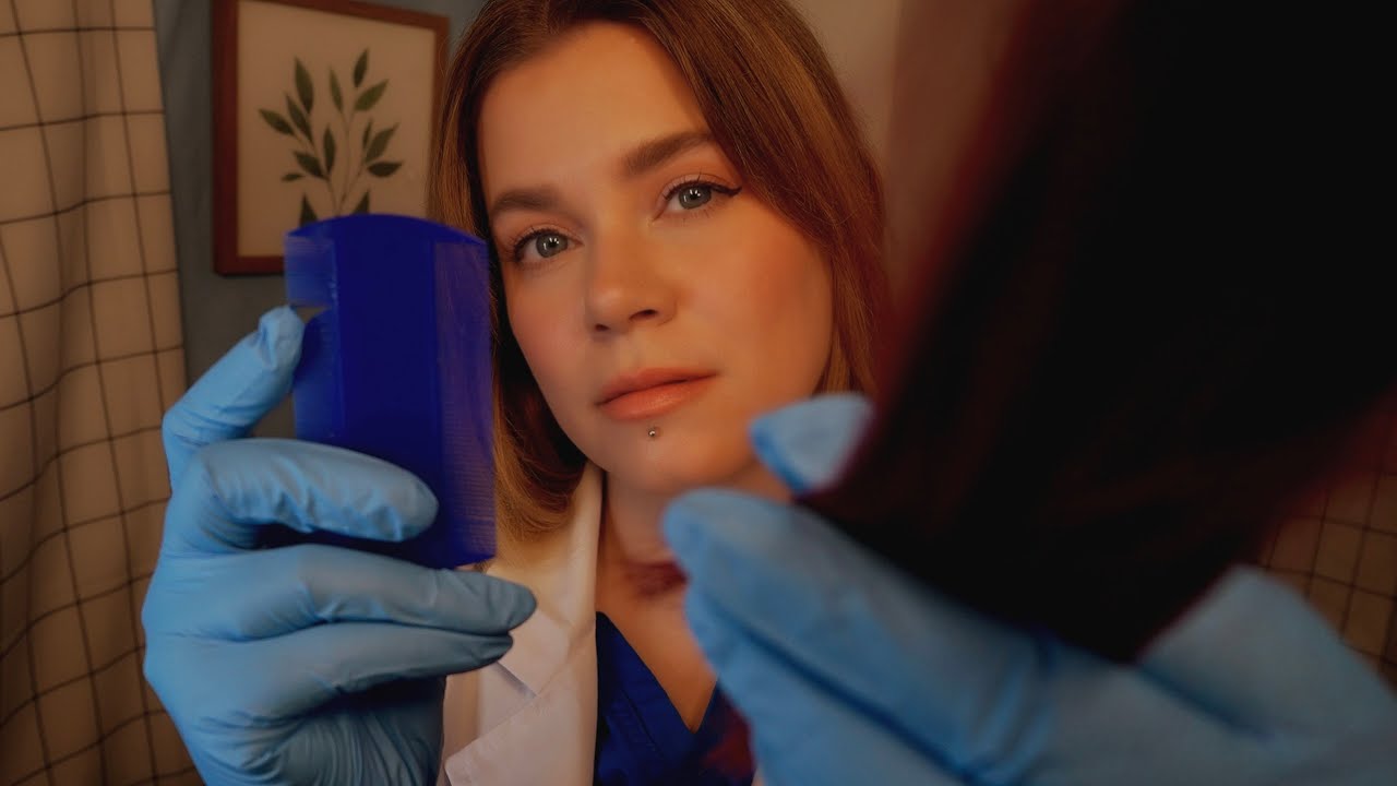 ASMR Scalp, Hair & Skin Exam | Scalp Check, Scalp Scratching | Medical Roleplay